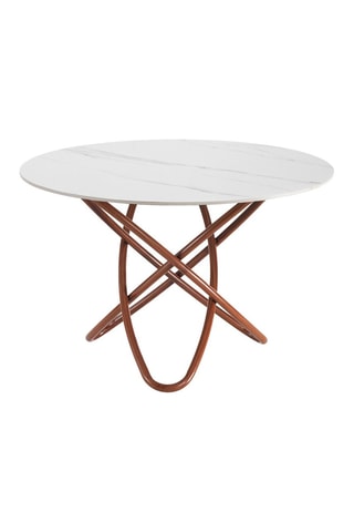 Table Hula Hoop - Imitation noyer et blanc