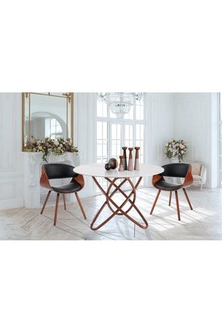 Table Hula Hoop - Imitation noyer et blanc