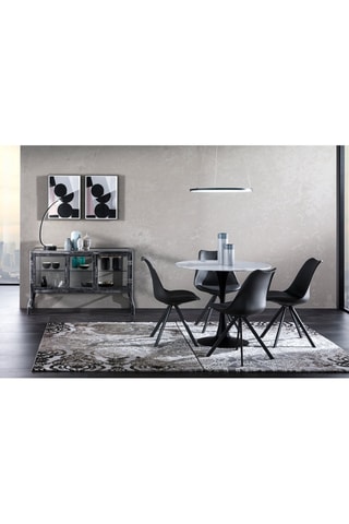 Table ronde Tokio - Blanc et anthracite
