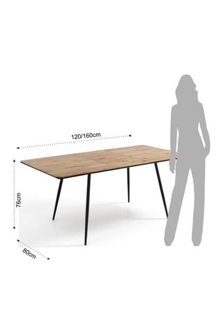 Table extensible Frugo - Imitation bois et noir