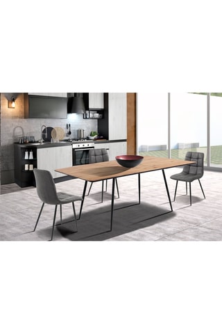 Table extensible Frugo - Imitation bois et noir