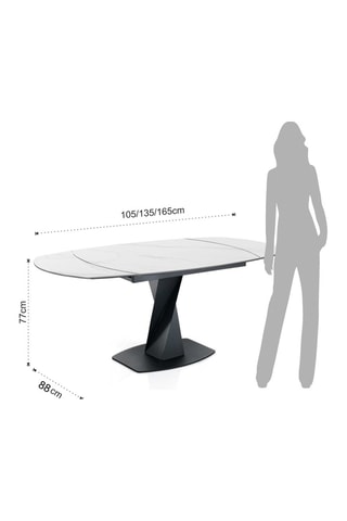 Table extensible Twisted - Blanc et noir