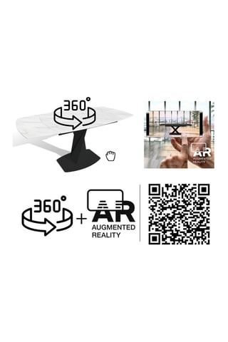 Table extensible Twisted - Blanc et noir