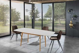 Table extensible Still - Blanc et naturel