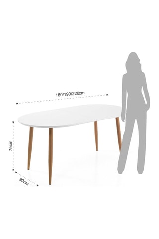 Table extensible Tolosa - Blanc et imitation bois