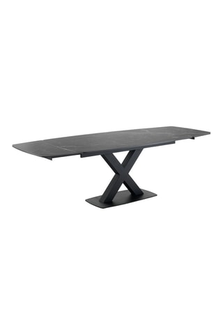 Table extensible Alexa - Imitation marbré noir et noir