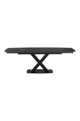 Table extensible Alexa - Imitation marbré noir et noir