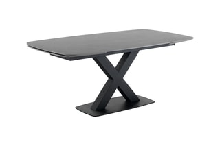 Table extensible Alexa - Imitation marbre gris et noir