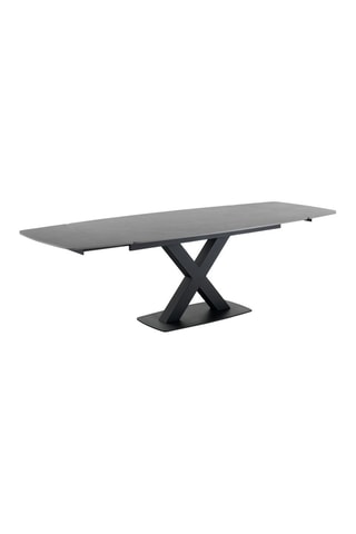 Table extensible Alexa - Imitation marbre gris et noir