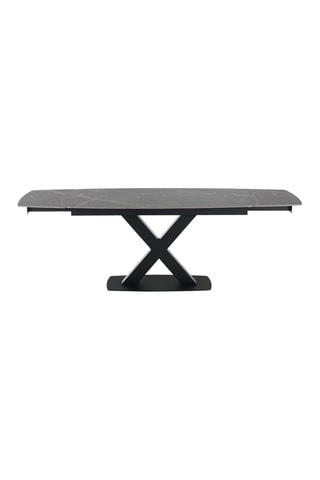 Table extensible Alexa - Imitation marbre gris et noir