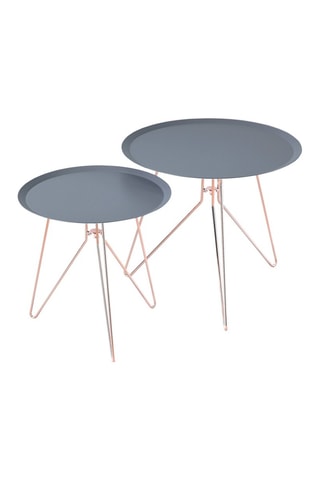 2 tables gigognes Jolly - Anthracite et cuivré