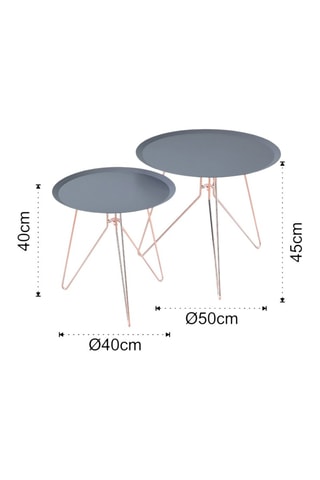 2 tables gigognes Jolly - Anthracite et cuivré