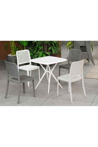 4 chaises empilables Sabine - Blanc