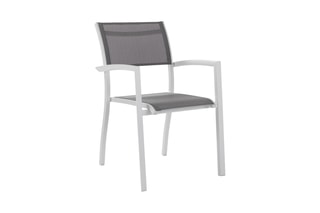 2 chaises empilables Nydri - Blanc et gris