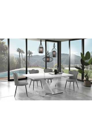 4 chaises Charlotte Old - Gris