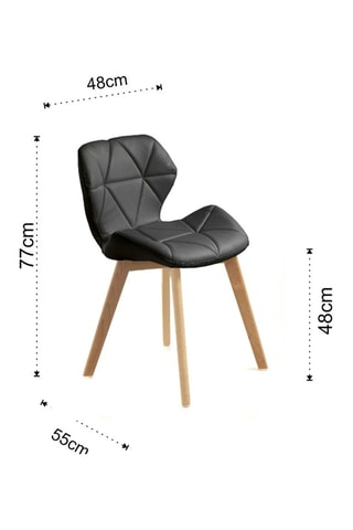 2 chaises New Kemi-A - Noir et naturel