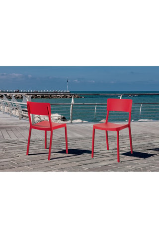 4 chaises Anja - 
Rouge
