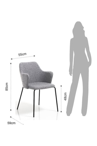 2 chaises Sonia - Gris et noir