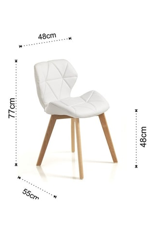 2 chaises New Kemi-A - Blanc et naturel