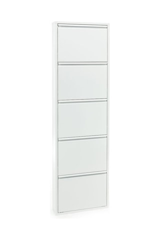 Meuble à chaussures 5 portes Sandy - Blanc