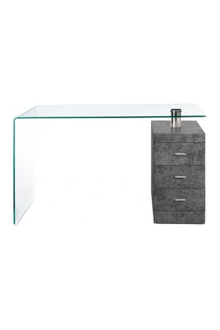 Bureau Bow Cement - Gris et transparent