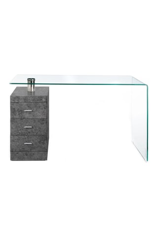 Bureau Bow Cement - Gris et transparent