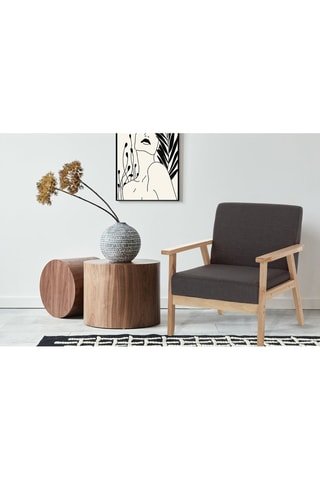 Fauteuil Teresa - Naturel et gris foncé
