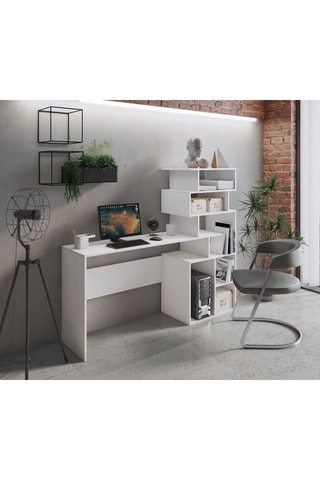 Bureau et bibliothèque Ghea - Blanc