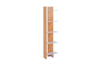 Bibliothèque Tower-a - Imitation bois et blanc