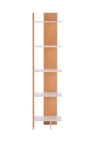 Bibliothèque Tower-a - Imitation bois et blanc