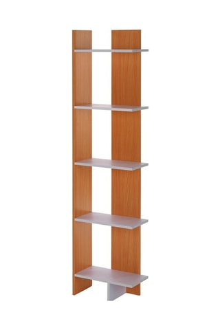 Bibliothèque Tower-a - Imitation bois et blanc