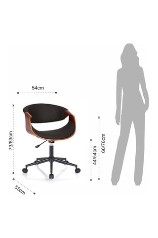Chaise de bureau Visby - Naturel et noir