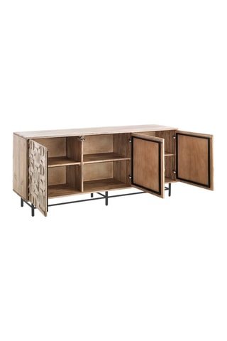 Buffet 3 portes Amon - Naturel et noir