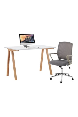 Bureau Mak - Blanc et chêne
