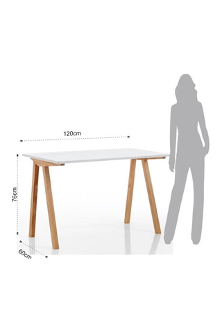 Bureau Mak - Blanc et chêne