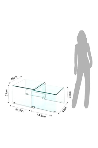 2 tables gigognes Cristaldouble - Transparent
