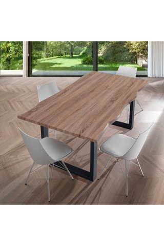 Table Lando - Imitation bois et noir