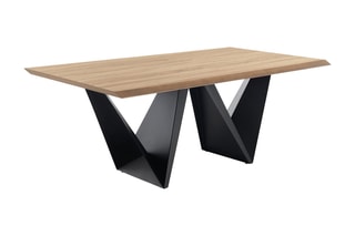 Table Cleft Oak - Imitation chêne et noir mat