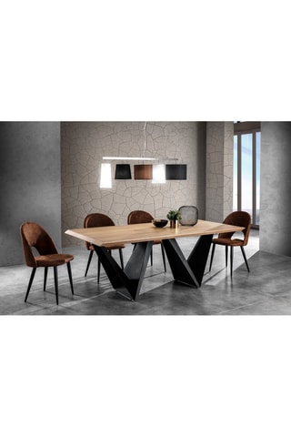 Table Cleft Oak - Imitation chêne et noir mat