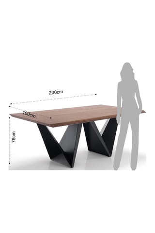 Table Cleft - Noir et imitation bois