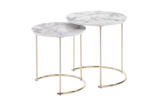Set de 2 tables basses Thin-R Marble - Doré et blanc