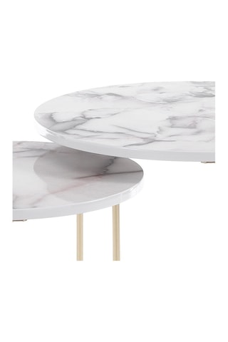Set de 2 tables basses Thin-R Marble - Doré et blanc