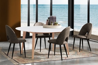 Table Jak - Blanc et naturel