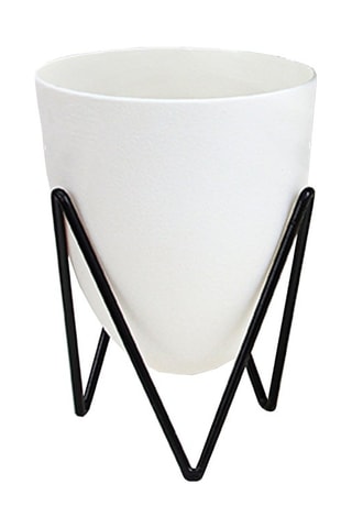 Jardinière auto irriguante Poppy - Blanc et noir