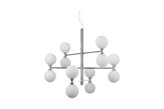 Suspension Alycia - Chrome et blanc
