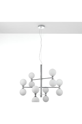 Suspension Alycia - Chrome et blanc