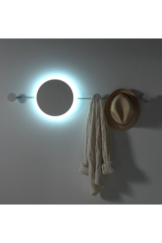Porte-manteau avec applique LED - Blanc