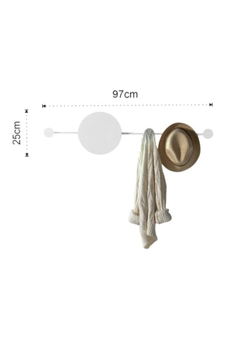 Porte-manteau avec applique LED - Blanc