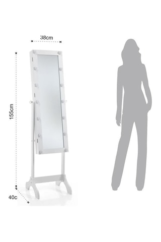 Miroir Lux - Blanc - 44 x 40 x 155 cm