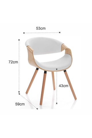 Chaise en bois Visby - 72 x 53 x 59 cm